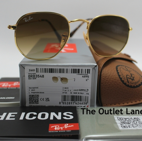 Model Display Ray-Ban Hexagonal Gradient Brown RB3548N - Picture 1 of 16